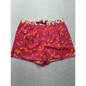 Sundance Kai Shorts Womens A L Pink Boho Floral‎ Drawstring Waist 100% Cotton